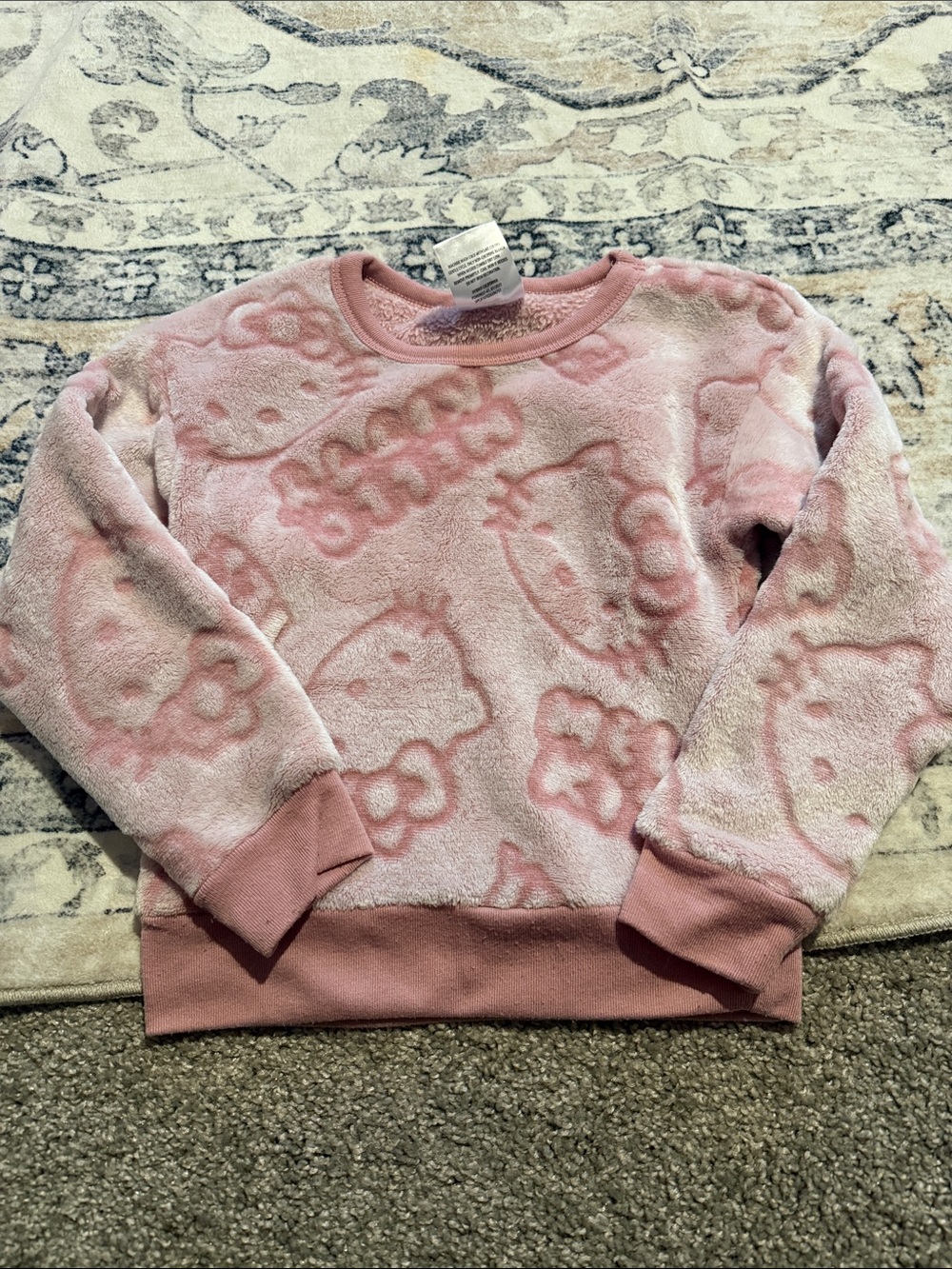 Hello Kitty Pink Plush Fleece Pullover for Kids